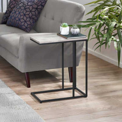 Julian Bowen Staten Drinks Table - Concrete And Black - image 1