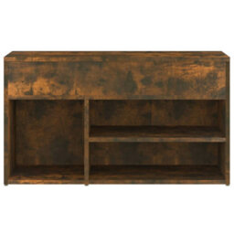 Berkfield Shoe Bench Smoked Oak 80X30X45 Cm Engineered Wood - thumbnail 6