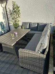 Outdoor Living (NW) Ltd York 8 Seat Mixed Grey Rattan Corner Sofa Dining Set - thumbnail 7