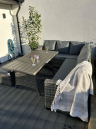Outdoor Living (NW) Ltd York 8 Seat Mixed Grey Rattan Corner Sofa Dining Set - thumbnail 4