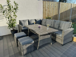 Outdoor Living (NW) Ltd York 8 Seat Mixed Grey Rattan Corner Sofa Dining Set