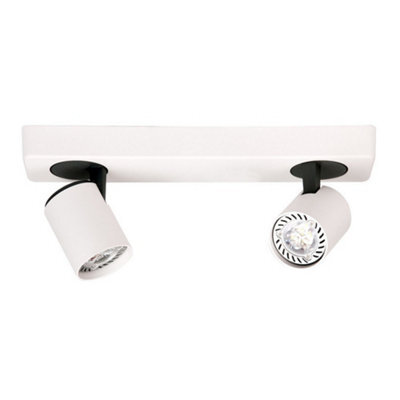 Luminosa Lighting Luminosa Modern Spotlights White, Black 2 Light  With Aluminum, White Shade, Gu10