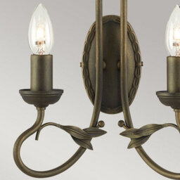 Luminosa Lighting Elstead Olivia 2 Light Indoor Candle Wall Light Black, Gold, E14 - thumbnail 3