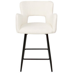 Beliani Set Of 2 Bar Chairs Sanilac Boucle Off-White - thumbnail 4