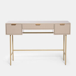 Ohs Ribbed Dressing Table Vanity Makeup Desk With 3 Drawers - thumbnail 3