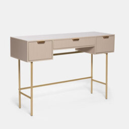 Ohs Ribbed Dressing Table Vanity Makeup Desk With 3 Drawers - thumbnail 4
