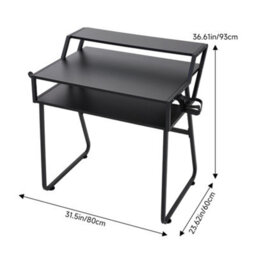 Living And Home Gaming Desk With Cup Holder And Headphone Hook W 800 X D 600 mm - thumbnail 3