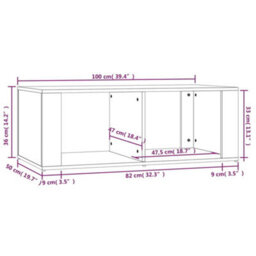 Berkfield Coffee Table Black 100X50X36 Cm Engineered Wood - thumbnail 8