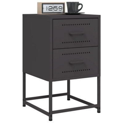 Berkfield Bedside Cabinets 2 Pcs Black 36X39X60.5 Cm Steel - image 1