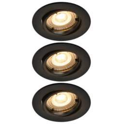GoodHome Salk Black Adjustable Led Warm White Downlight 4.8W Ip20, Pack Of 3 - thumbnail 1