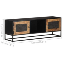 Berkfield Tv Cabinet 120X30X40 Cm Rough Mango Wood - thumbnail 6
