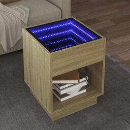 Berkfield Coffee Table With Infinity Led Sonoma Oak 40X40X50 Cm - thumbnail 1