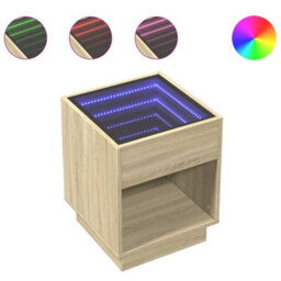 Berkfield Coffee Table With Infinity Led Sonoma Oak 40X40X50 Cm - thumbnail 2