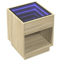 Berkfield Coffee Table With Infinity Led Sonoma Oak 40X40X50 Cm - thumbnail 3