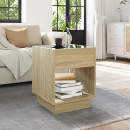 Berkfield Coffee Table With Infinity Led Sonoma Oak 40X40X50 Cm - thumbnail 4