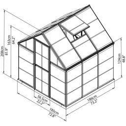 Palram - Canopia Harmony 6X6 Ft Green Aluminium Apex Greenhouse With Polycarbonate (Pc) Glazing - thumbnail 9