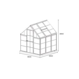 Palram - Canopia Harmony 6X6 Ft Green Aluminium Apex Greenhouse With Polycarbonate (Pc) Glazing - thumbnail 7