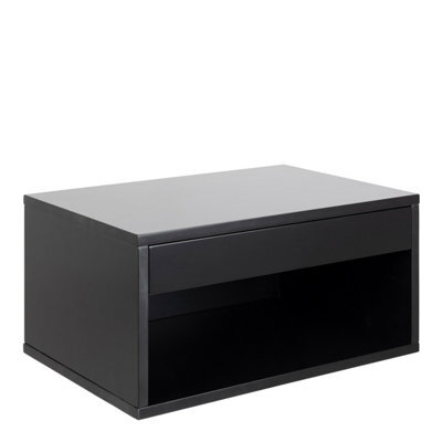 Furniture To Go Cholet Square Bedside Table With 1 Drawer In Black - image 1
