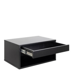 Furniture To Go Cholet Square Bedside Table With 1 Drawer In Black - thumbnail 3