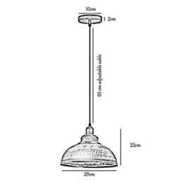 Modern Orange Metal Ceiling Pendant Light With Adjustable Cable, E27 Base - thumbnail 5