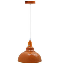 Modern Orange Metal Ceiling Pendant Light With Adjustable Cable, E27 Base - thumbnail 7