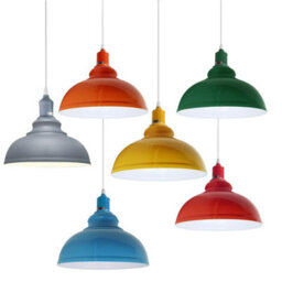 Modern Orange Metal Ceiling Pendant Light With Adjustable Cable, E27 Base - thumbnail 6