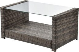 Evre 4 Seater Cedar Brown Rattan Garden Furniture Sofa Armchair Set - Roma With Coffee Table With Cover - thumbnail 5