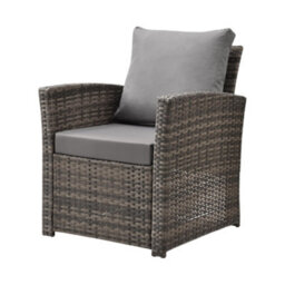 Evre 4 Seater Cedar Brown Rattan Garden Furniture Sofa Armchair Set - Roma With Coffee Table With Cover - thumbnail 4