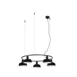 Luminosa Lighting Luminosa Tatawin Small Pendant Ceiling Light , Gloss Black 5X E27