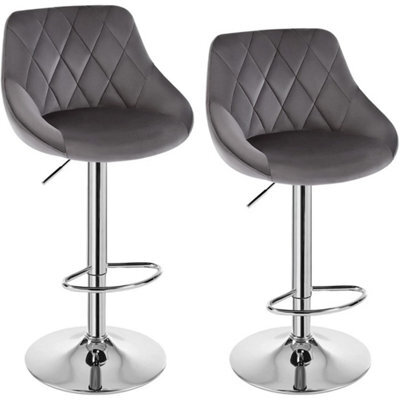 2X Bar Stools Kitchen Island Breakfast Barstool Metal Frame Swivel Stools 150Kg - Dark Grey - image 1