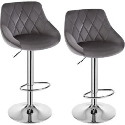 2X Bar Stools Kitchen Island Breakfast Barstool Metal Frame Swivel Stools 150Kg - Dark Grey