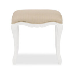 Statement Furniture Juliette Upholstered Stool, White French Style Cushion Seat - thumbnail 4