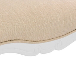 Statement Furniture Juliette Upholstered Stool, White French Style Cushion Seat - thumbnail 2