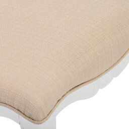 Statement Furniture Juliette Upholstered Stool, White French Style Cushion Seat - thumbnail 3