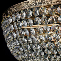 Luminosa Lighting Luminosa Palace Semi Flush Ceiling Gold Antique & Crystal, 14 Light, E27 - thumbnail 9