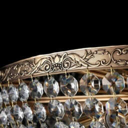 Luminosa Lighting Luminosa Palace Semi Flush Ceiling Gold Antique & Crystal, 14 Light, E27 - thumbnail 8
