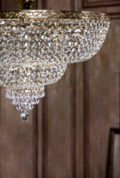 Luminosa Lighting Luminosa Palace Semi Flush Ceiling Gold Antique & Crystal, 14 Light, E27 - thumbnail 2