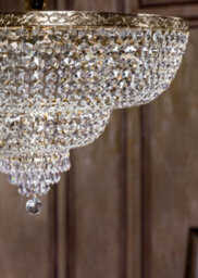 Luminosa Lighting Luminosa Palace Semi Flush Ceiling Gold Antique & Crystal, 14 Light, E27 - thumbnail 3