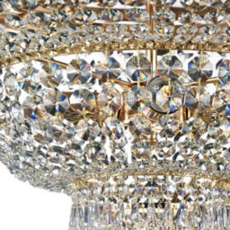 Luminosa Lighting Luminosa Palace Semi Flush Ceiling Gold Antique & Crystal, 14 Light, E27 - thumbnail 7