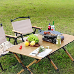 88X60X41Cm Folding Camping Table With Bag Portable Roll Up Picnic Table Garden Outdoor New - thumbnail 4