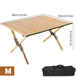 88X60X41Cm Folding Camping Table With Bag Portable Roll Up Picnic Table Garden Outdoor New - thumbnail 2