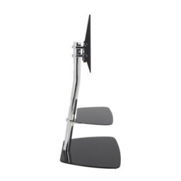 "Avf Iseo 60Cm Pedestal Tv Stand, For Tvs Up To 55"" - Black Glass/chrome" - thumbnail 3