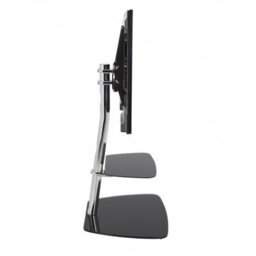 "Avf Iseo 60Cm Pedestal Tv Stand, For Tvs Up To 55"" - Black Glass/chrome" - thumbnail 8