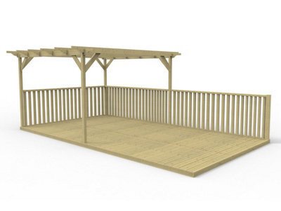 Arbor Garden Solutions Rectangular Pergola And Decking Kit With Balustrade V.8, 3M X 4.8M - image 1