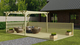 Arbor Garden Solutions Rectangular Pergola And Decking Kit With Balustrade V.8, 3M X 4.8M - thumbnail 2