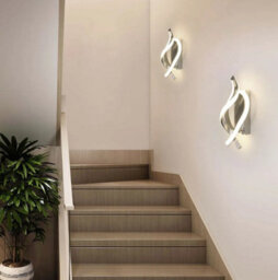 Led Wall Lamp Silver Warm White 34X15Cm Spiral Led Wall Sconce - thumbnail 6