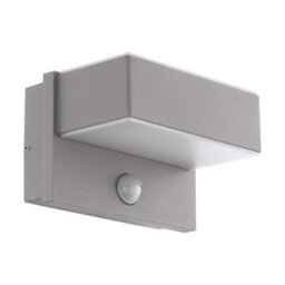 Ip44 Outdoor Wall Light With Pir Sensor - Elegant Silver Steel Design - thumbnail 1