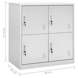 Vidaxl Locker Cabinets 2 Pcs Light Grey 90X45X92.5 Cm Steel - thumbnail 8