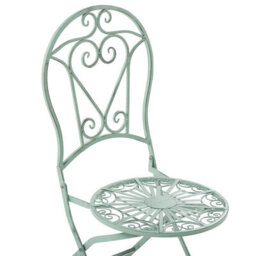 Beliani Outdoor Bistro Set Green Metal - 2 Folding Chairs And Round Table, Compact Balcony Furniture - thumbnail 8