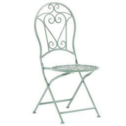 Beliani Outdoor Bistro Set Green Metal - 2 Folding Chairs And Round Table, Compact Balcony Furniture - thumbnail 5